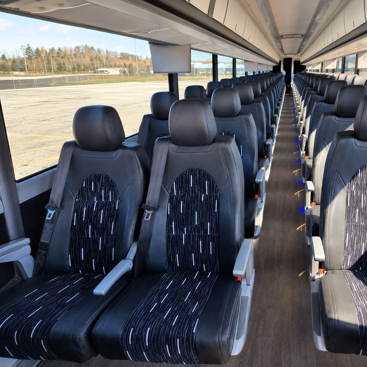 56 passenger charter bus interior