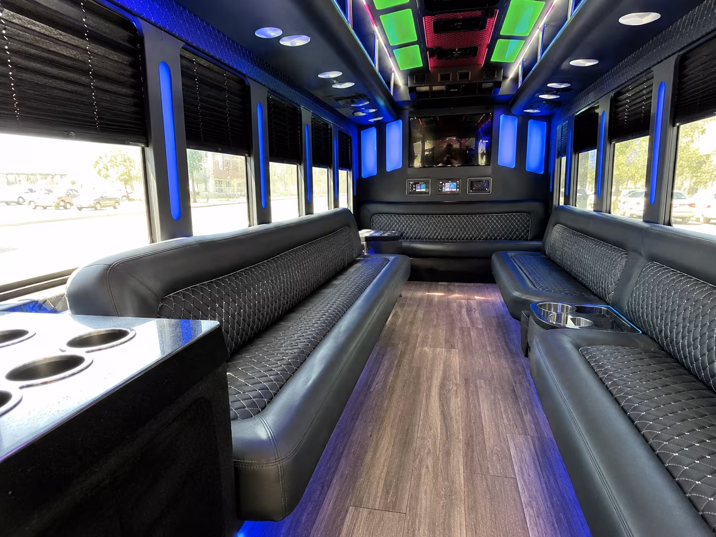jersey city 15 passenger party bus inside