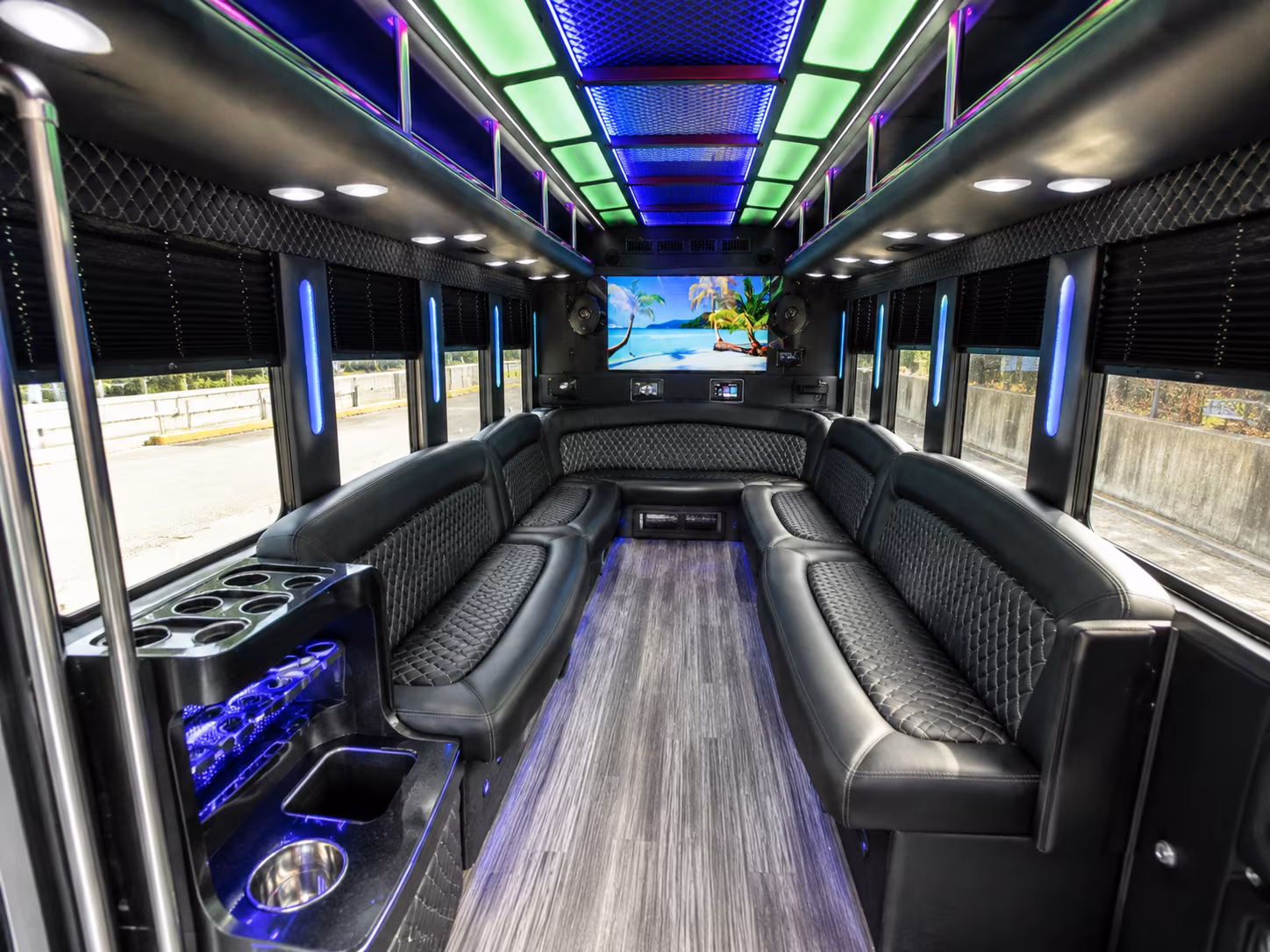 jersey city 18 passenger party bus inside