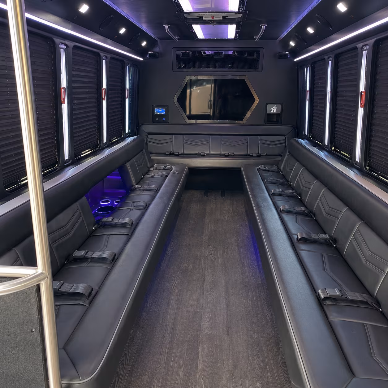 jersey city 18 passenger party bus interior