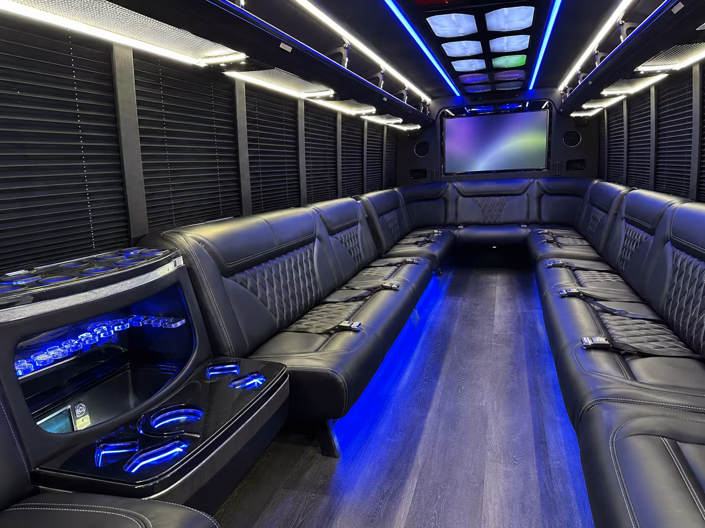 jersey city 20 passenger party bus inside