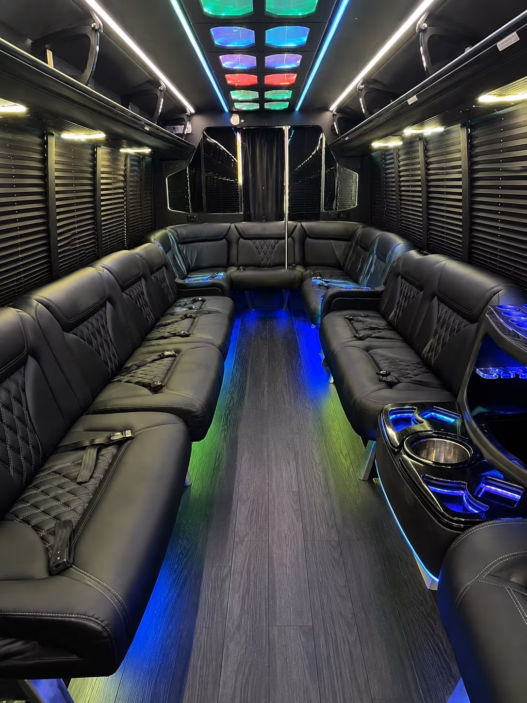 jersey city 20 passenger party bus interior