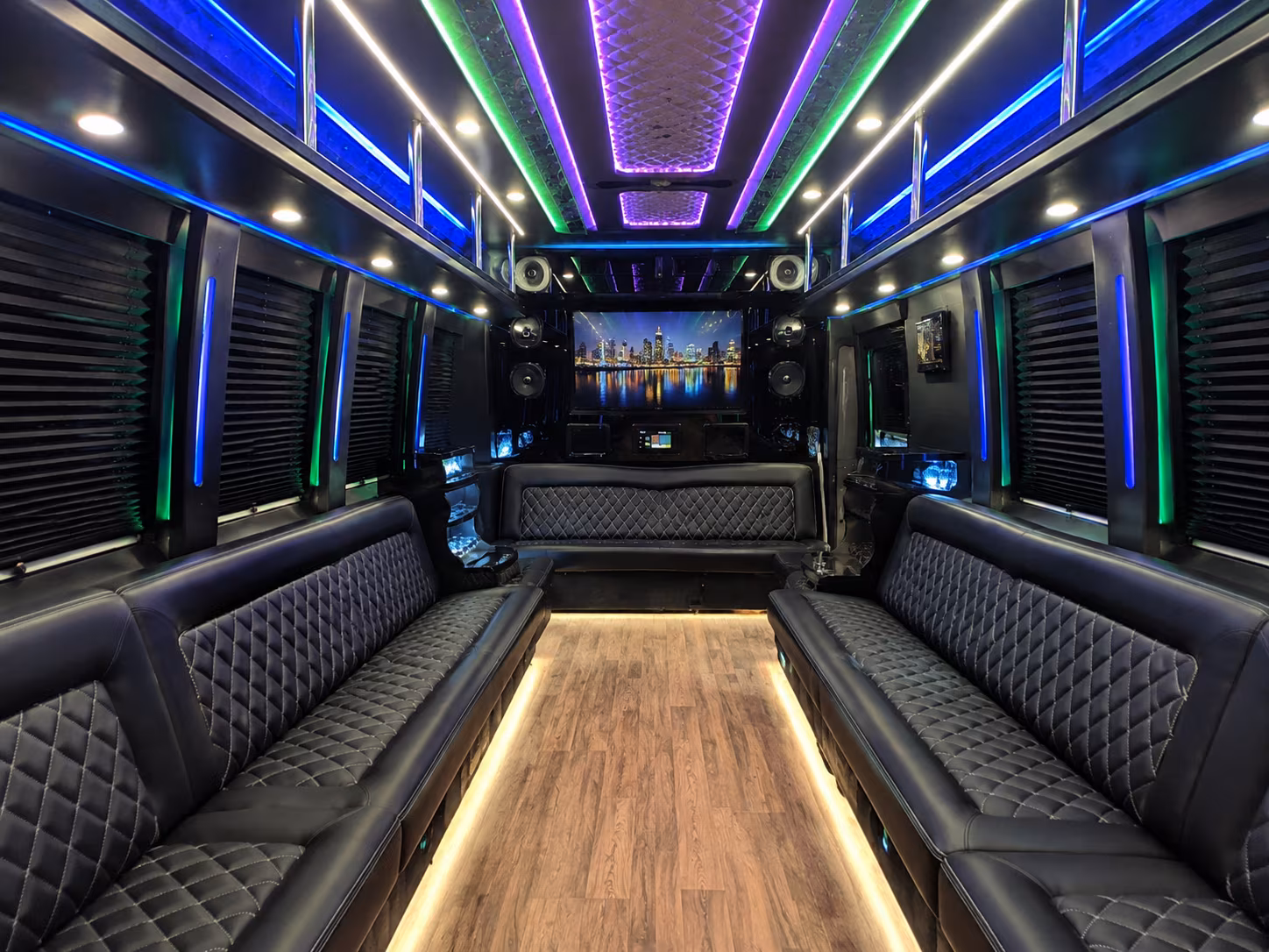 jersey city 25 passenger party bus interior