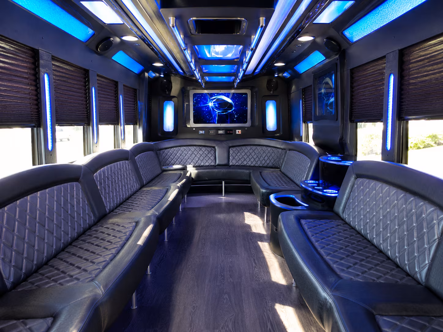jersey city 28 passenger party bus inside