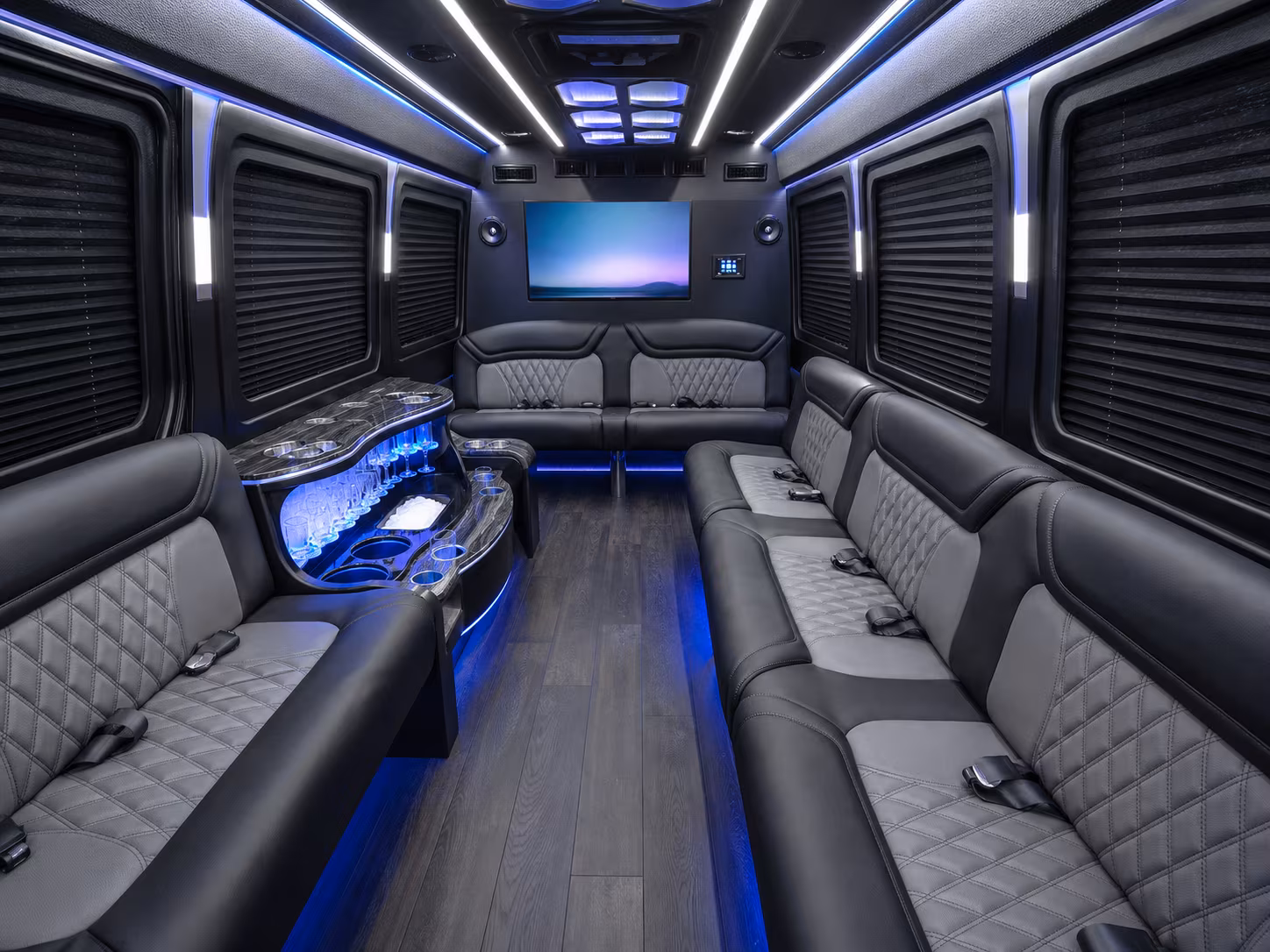 jersey city 30 passenger party bus interior