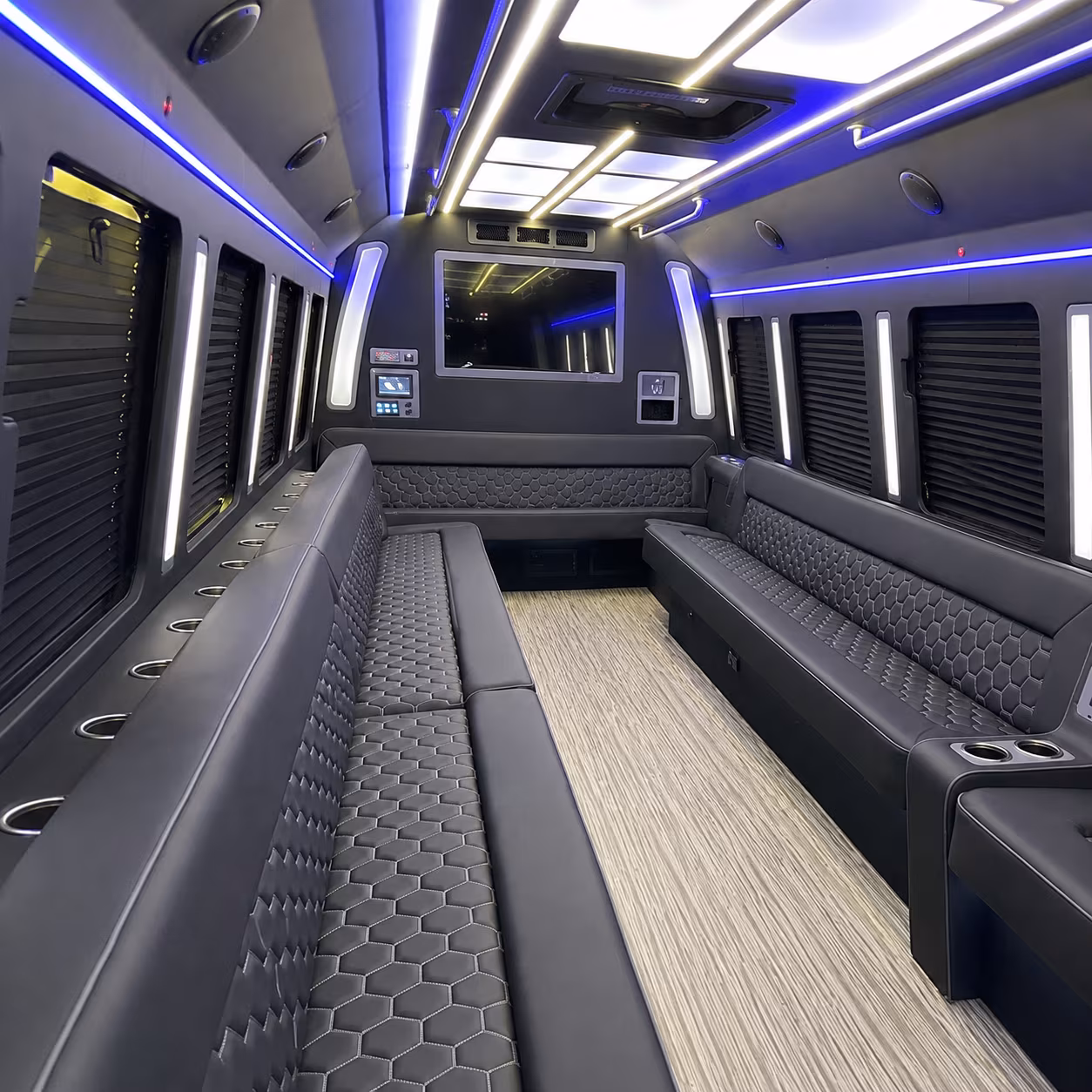 jersey city 40 passenger party bus inside