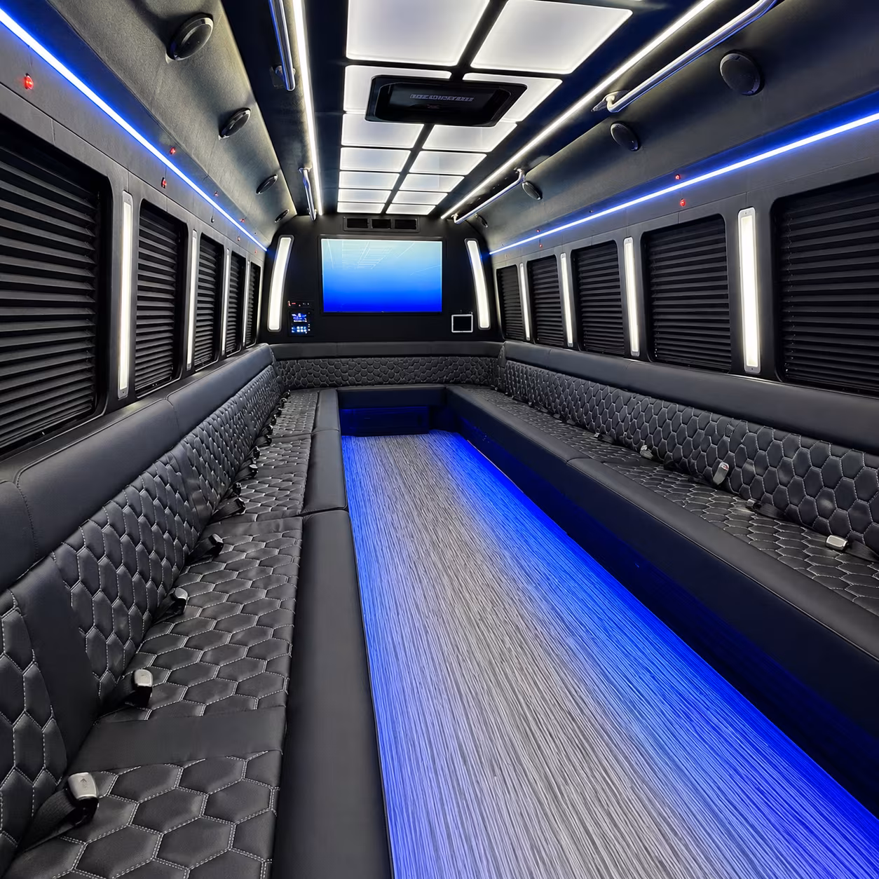 jersey city 50 passenger party bus inside